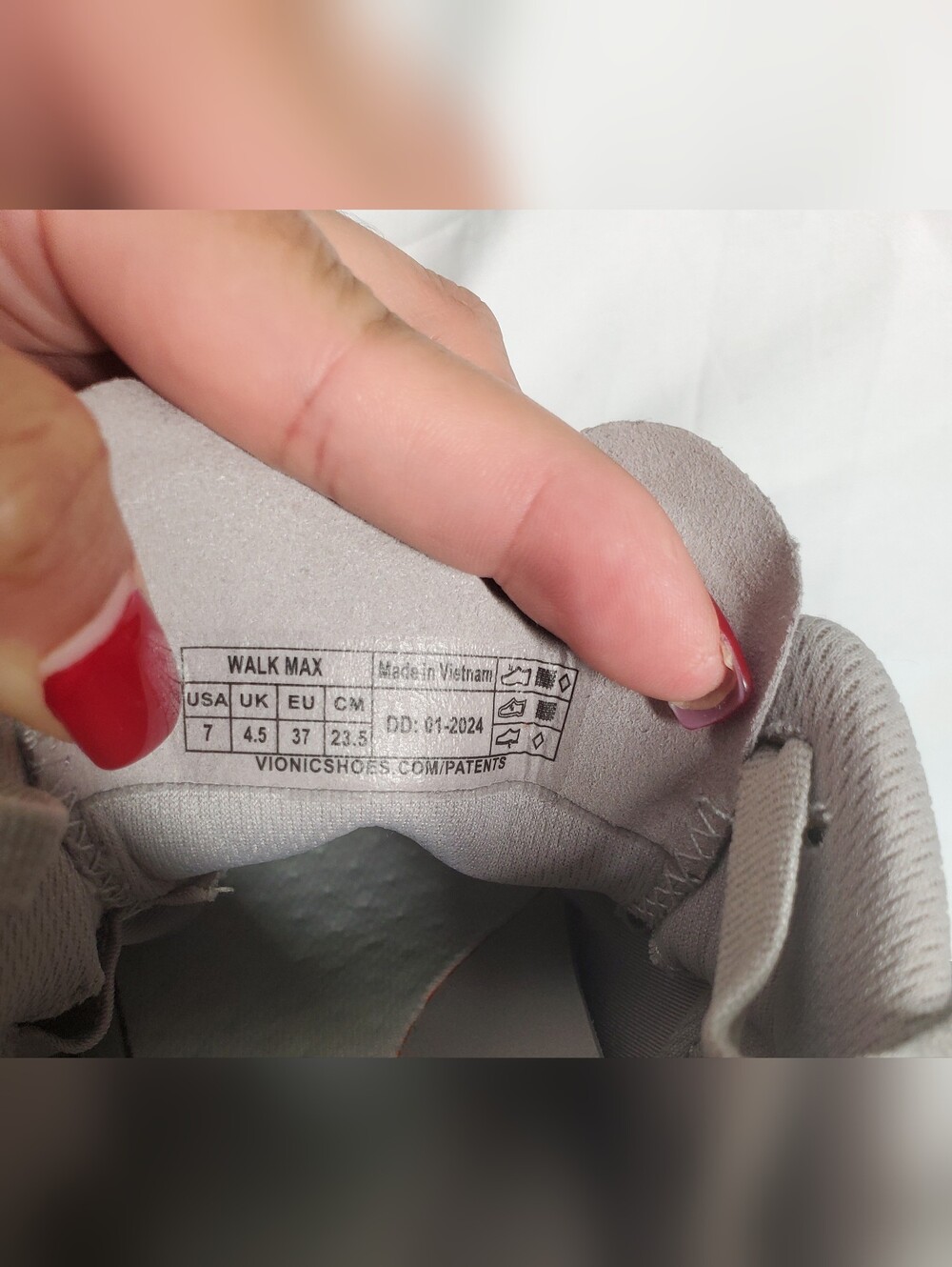 Vionic Women's Walk Max Gray Knit Athletic Sneakers with Mint Sole Size 7 - Picture 13 of 16